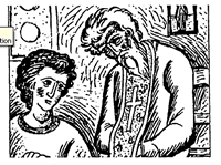 Drawing of a Person Giving Confession